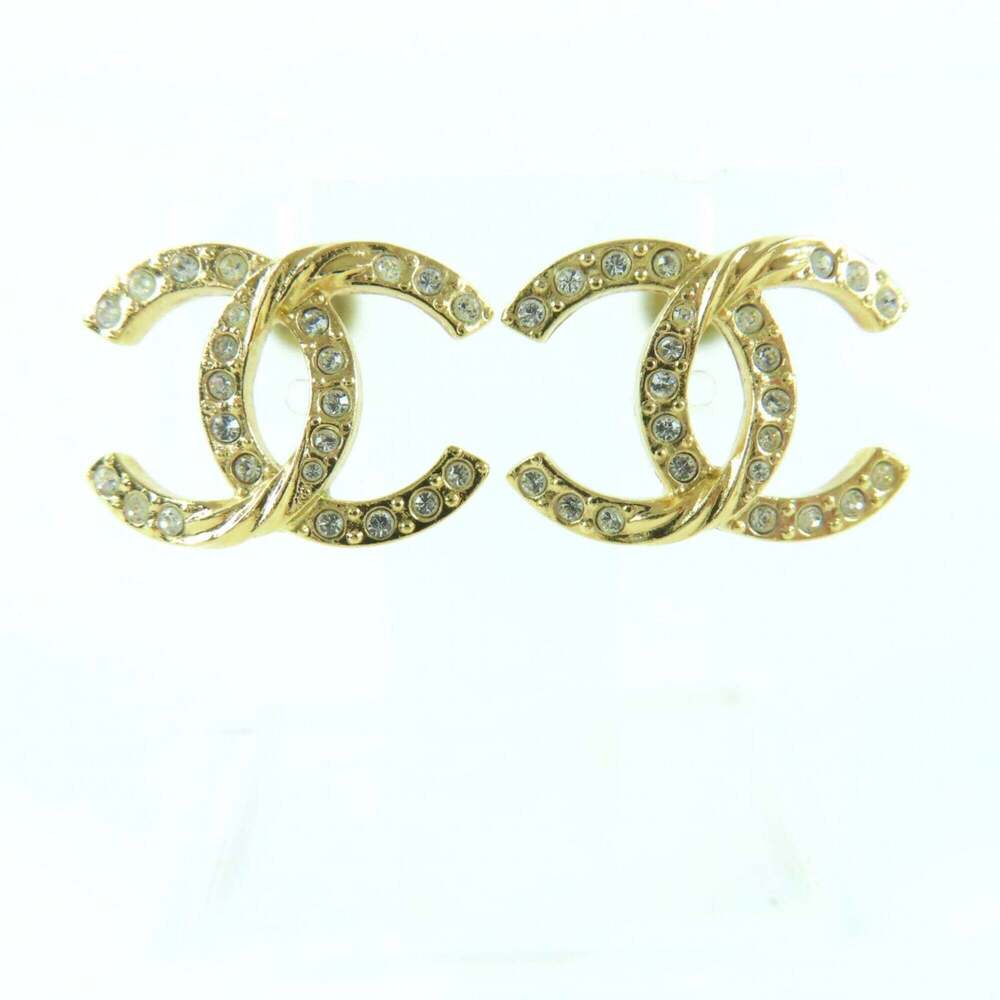 CHANEL Authentic Gold Logo Earrings - Picture 2 of 7